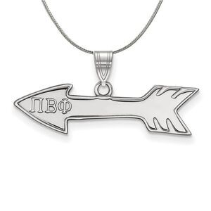Sterling Silver Pi Beta Phi Small Pendant Necklace - 24 Inch